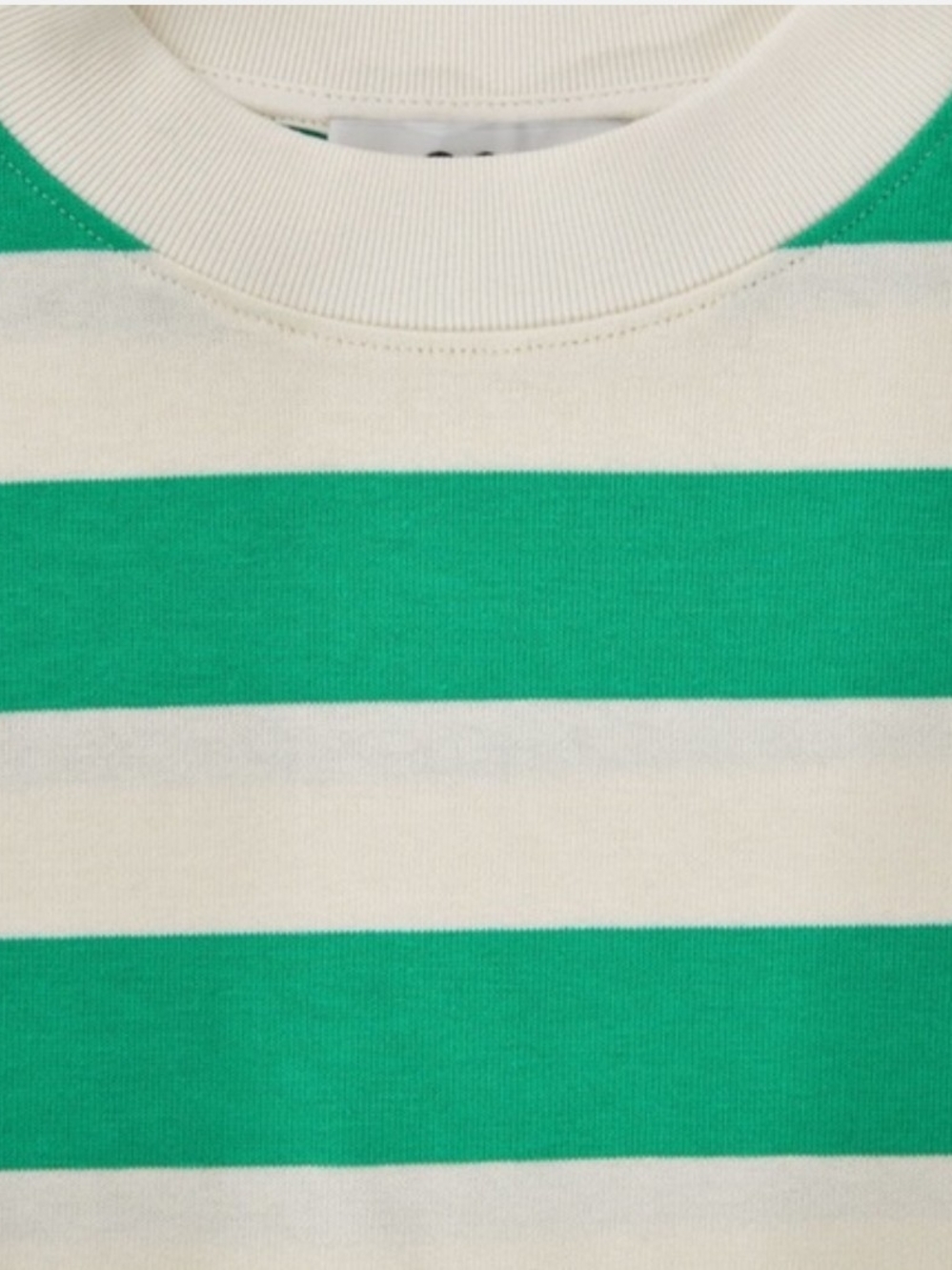 COS Highline Green & Cream Wide-Stripe Tee - Picture 2 of 6